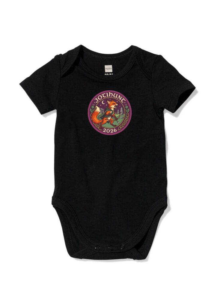 Baby rompertje zwart korte mouw 2026 logo